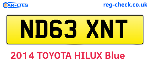 ND63XNT are the vehicle registration plates.