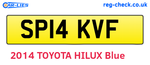 SP14KVF are the vehicle registration plates.