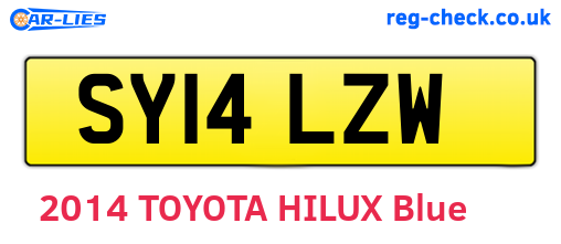 SY14LZW are the vehicle registration plates.
