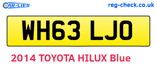 WH63LJO are the vehicle registration plates.