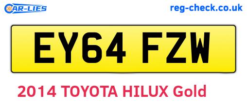 EY64FZW are the vehicle registration plates.