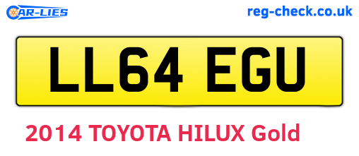 LL64EGU are the vehicle registration plates.