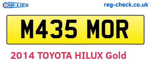 M435MOR are the vehicle registration plates.