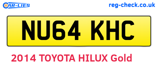 NU64KHC are the vehicle registration plates.