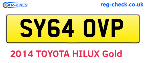 SY64OVP are the vehicle registration plates.
