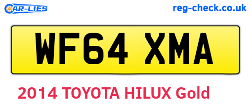 WF64XMA are the vehicle registration plates.