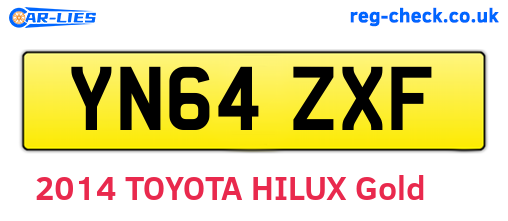 YN64ZXF are the vehicle registration plates.