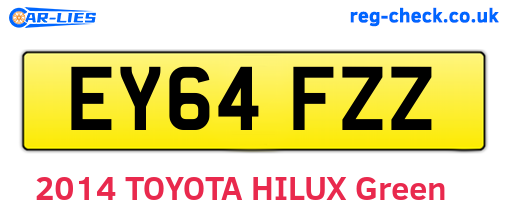 EY64FZZ are the vehicle registration plates.