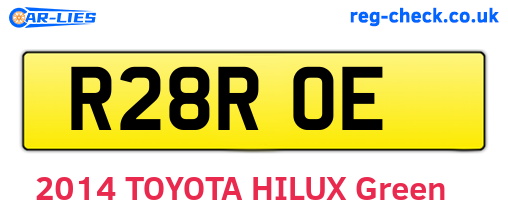 R28ROE are the vehicle registration plates.