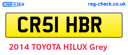 CR51HBR are the vehicle registration plates.