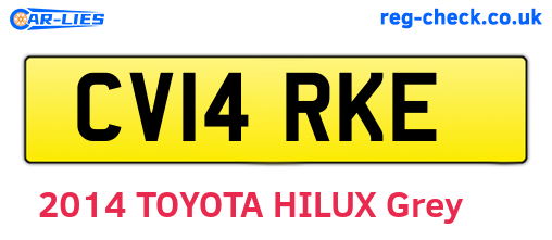 CV14RKE are the vehicle registration plates.