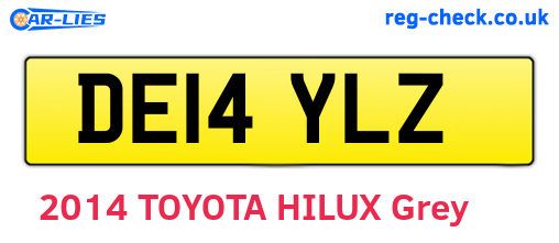 DE14YLZ are the vehicle registration plates.