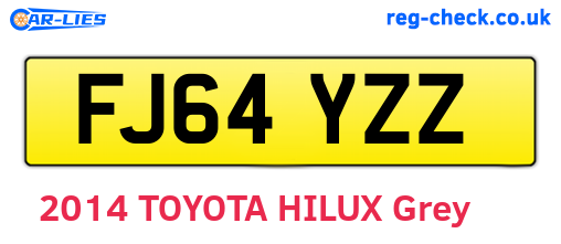 FJ64YZZ are the vehicle registration plates.