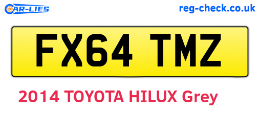 FX64TMZ are the vehicle registration plates.