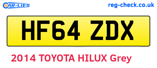 HF64ZDX are the vehicle registration plates.