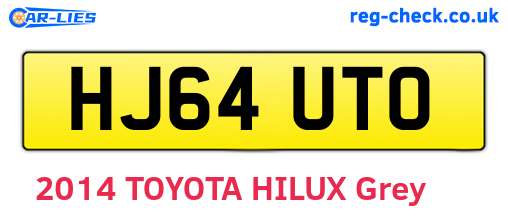 HJ64UTO are the vehicle registration plates.