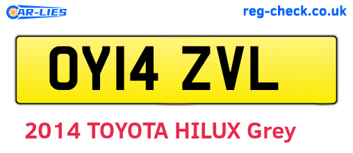OY14ZVL are the vehicle registration plates.