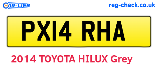 PX14RHA are the vehicle registration plates.