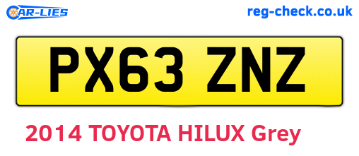 PX63ZNZ are the vehicle registration plates.