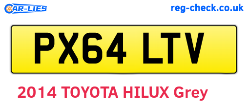 PX64LTV are the vehicle registration plates.