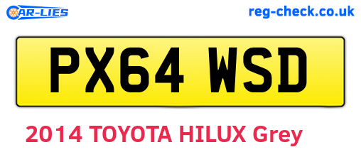 PX64WSD are the vehicle registration plates.
