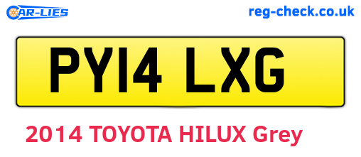 PY14LXG are the vehicle registration plates.