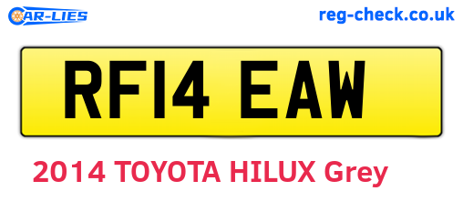 RF14EAW are the vehicle registration plates.