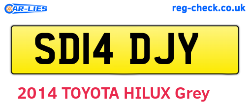 SD14DJY are the vehicle registration plates.