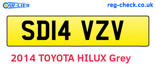 SD14VZV are the vehicle registration plates.