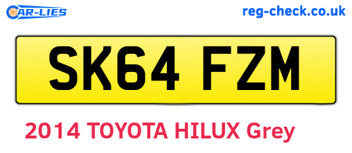 SK64FZM are the vehicle registration plates.