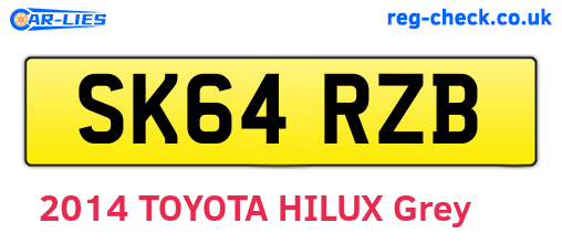SK64RZB are the vehicle registration plates.
