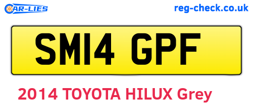 SM14GPF are the vehicle registration plates.