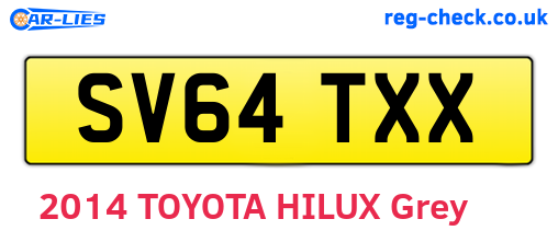 SV64TXX are the vehicle registration plates.