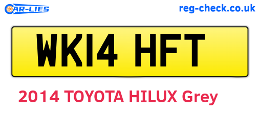 WK14HFT are the vehicle registration plates.