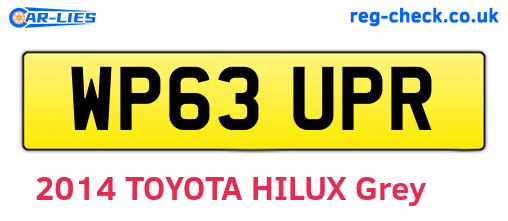 WP63UPR are the vehicle registration plates.