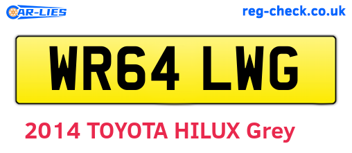 WR64LWG are the vehicle registration plates.