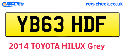 YB63HDF are the vehicle registration plates.