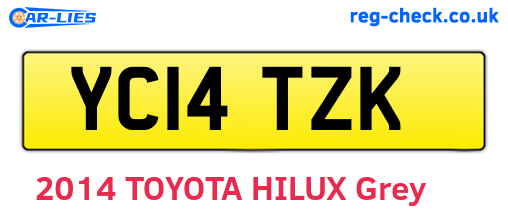 YC14TZK are the vehicle registration plates.