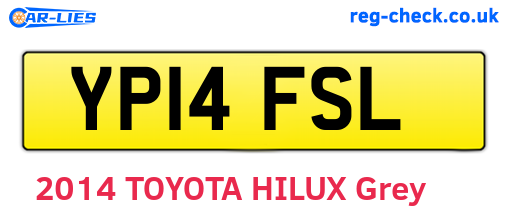 YP14FSL are the vehicle registration plates.