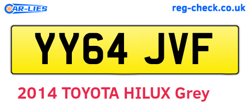 YY64JVF are the vehicle registration plates.