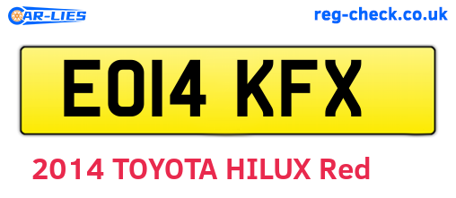 EO14KFX are the vehicle registration plates.