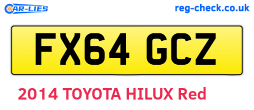 FX64GCZ are the vehicle registration plates.