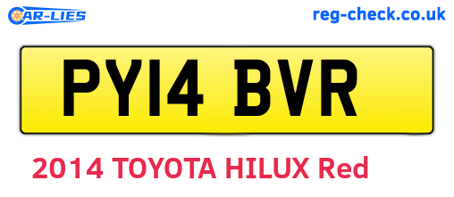 PY14BVR are the vehicle registration plates.