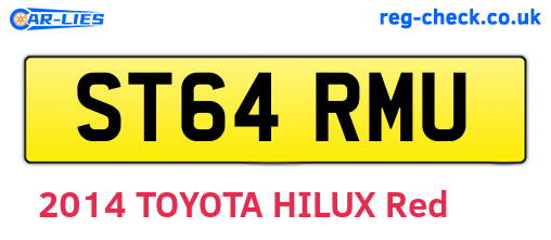ST64RMU are the vehicle registration plates.