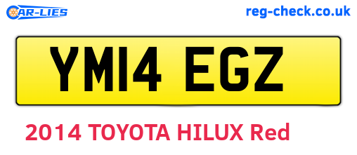 YM14EGZ are the vehicle registration plates.