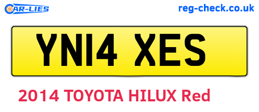 YN14XES are the vehicle registration plates.