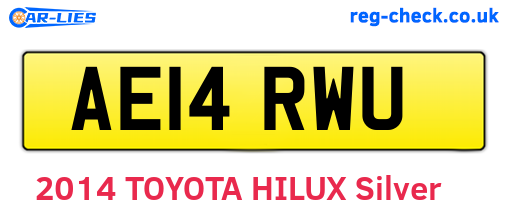 AE14RWU are the vehicle registration plates.
