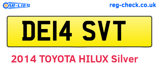 DE14SVT are the vehicle registration plates.
