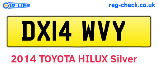 DX14WVY are the vehicle registration plates.