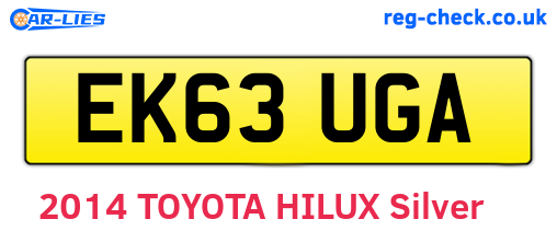 EK63UGA are the vehicle registration plates.